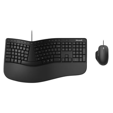 Microsoft Ergonomic Desktop teclado Ratón incluido Oficina USB AZERTY Belga Negro
