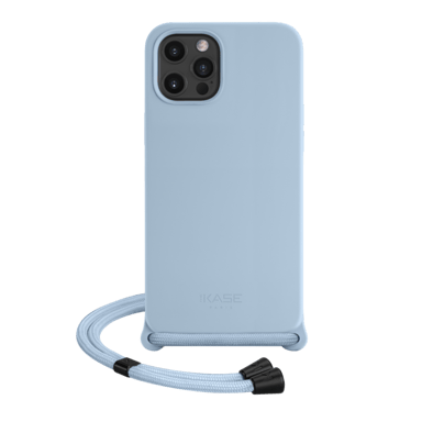 Funda bandolera de gel de silicona suave para Apple iPhone 12 Pro Max, azul lila