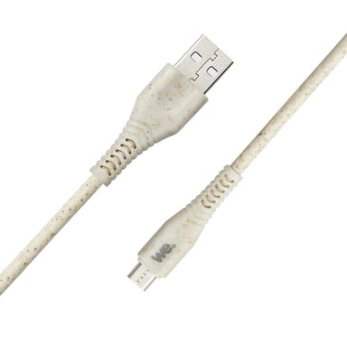 Cavo WE Biosourced da USB A a Micro-USB 2A - Cavo e confezione realizzati con prodotti ecologici - Lunghezza 1 metro