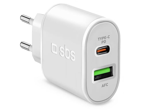 SBS TETRPD20W chargeur d'appareils mobiles Smartphone, Tablette Blanc Secteur Charge rapide Intérieure