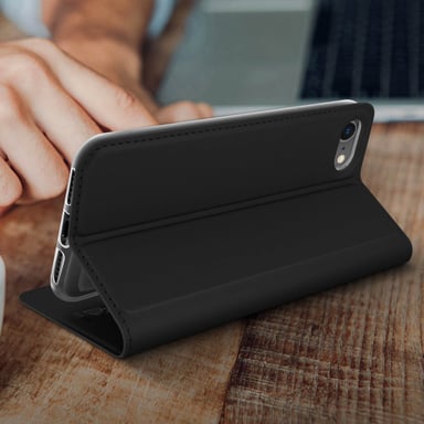 Funda iPhone 7 / 8 / SE 2020 Cartera Cierre y F.Soporte – Negro