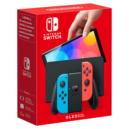 Switch (OLED) Néon 64 Go - Console de jeux portables 17,8 cm (7') Écran  tactile Wifi, Bleu, Rouge