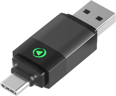Adaptateur sans fil USB A/C vers CarPlay / Android Auto Noir + Garantie à vie Force Play - Neuf