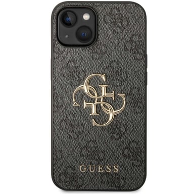 Guess Coque 4G Metal Logo Backcover pour Apple iPhone 14 - Gris