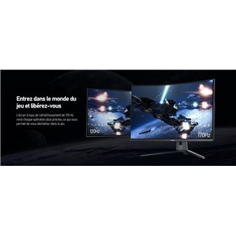 Ecran 31 5'' marque Koorui G3221SC 2560x1440 VA 170Hz 3000:1 1ms 300cdm² 2xHDMI Displayport AO VESA HDR 10 VESA 100x100 Pied fixe Inclinable Coloris - vue 5