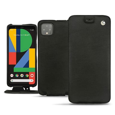 Housse cuir Google Pixel 4 XL - Rabat vertical - Noir - Cuir lisse premium