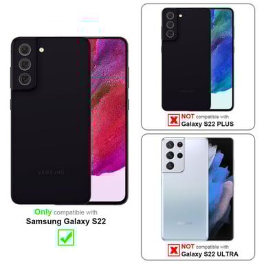 Coque pour Samsung Galaxy S22 en Glossy Blanc - Or Housse de protection Étui en silicone TPU flexible et avec protection pour appareil photo