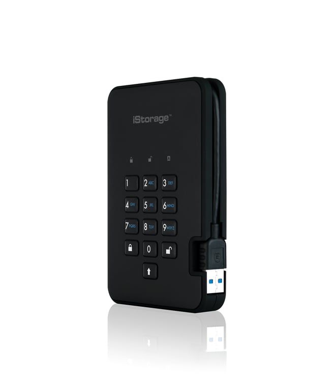 iStorage diskAshur2 256 bit 500GB USB 3.2 secure encrypted hard drive IS DA2 256 500 B Neuf - vue 3