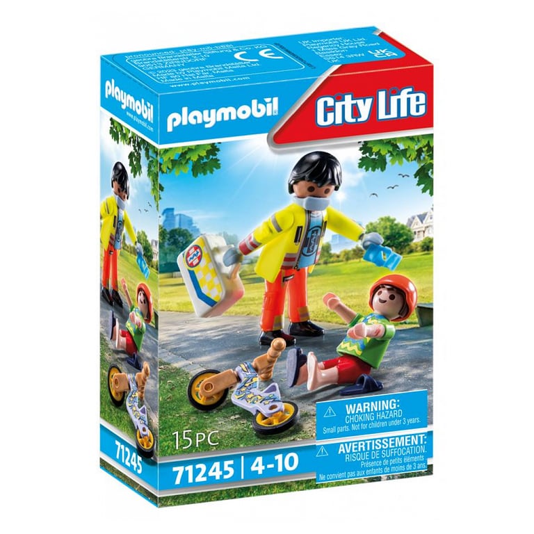 Secouriste Avec Blessé Playmobil La Boîte - vue 4