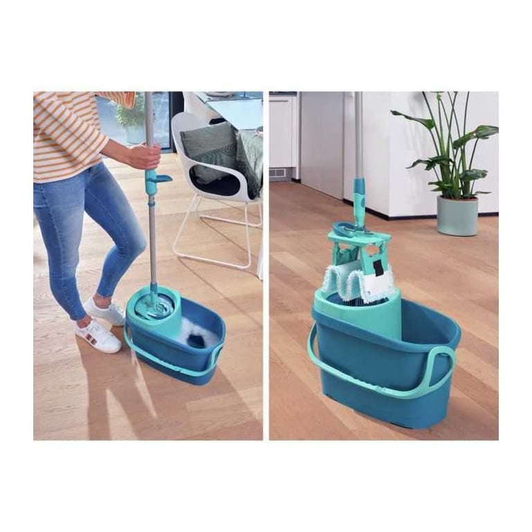 Set lave sol avec seau essoreur Leifheit Clean Twist Ergo 52120 balai serpillère à plat manche télescopique 110 140 cm - vue 4