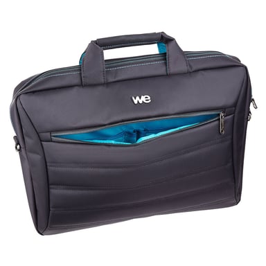 WE 17.3 Inch Laptop Shoulder Bag Unisex Hombre Mujer Cómodo Maletín Multi-Compartimentos con Bolsillo Exterior - Negro
