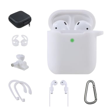 Kit accessori On Earz Mobile Gear 7 in 1 per Apple AirPods 1 e 2 Bianco