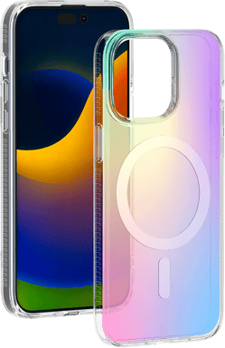 Coque Compatible MagSafe Hybride Semi-transparente Irisée pour iPhone 15 Pro Max Bigben