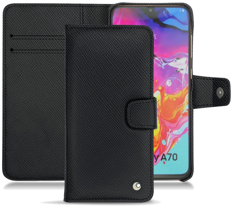 Housse cuir Samsung Galaxy A70 - Rabat horizontal portefeuilleNoir