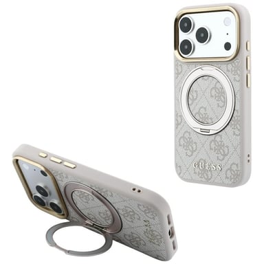Étui Guess Ring Stand 360 4G Classic pour iPhone 18 Pro / 17 Pro, rose