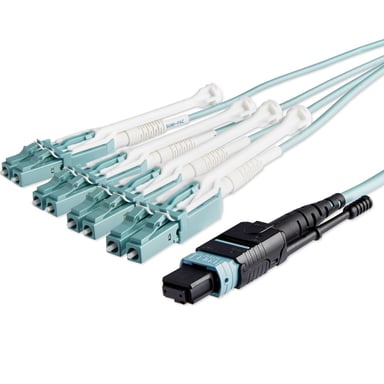 StarTech.com MPO8LCPL10M cable InfiniBand y de fibra óptica 10 m MPO/MTP 8x LC Color aqua