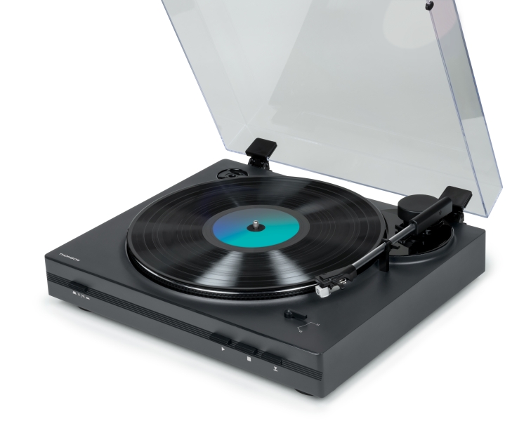 Platine vinyle préamplifiée Thomson TT355 - Fonction arrêt automatique - Couleur anthracite - Neuf