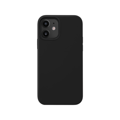 Funda de gel de silicona suave para iPhone 12 mini, negro satinado