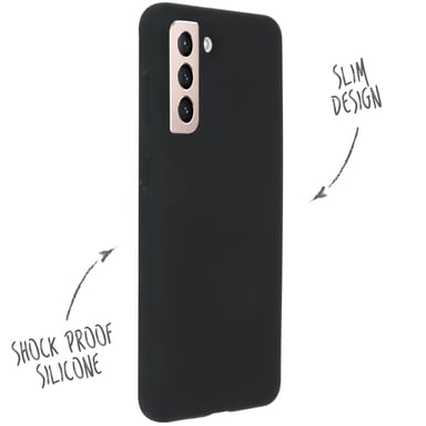 Accezz Coque Liquid Silicone pour Samsung Galaxy S21 - Noir
