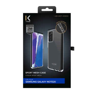 Funda de malla deportiva para Samsung Galaxy Note20, negro azabache