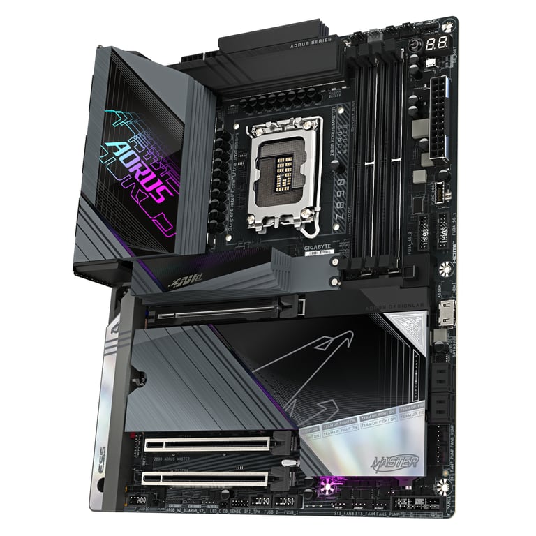 GIGABYTE Carte mère Z890 AORUS MASTER - Prend en charge les processeurs Intel Core Ultra (Série 2), VRM à 18+1+2 phases, jusqu'à 9500MHz DDR5 (OC), 2xPCIe 5.0 + 3xPCIe 4.0, Wi-Fi 7, LAN 10GbE, Thunderbolt 4 - Neuf