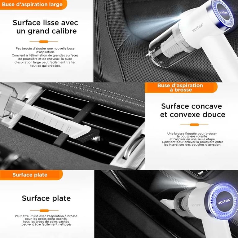 Vortex Crc90 Aspirateur à Main Sans Fil Pliable Avec Led Et Accessoires Neuf - vue 3