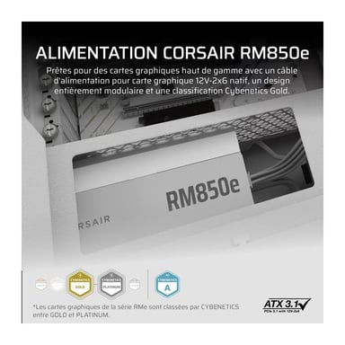 Corsair RM850e (2025) Blanc - vue 8
