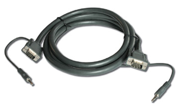 Kramer Electronics 15-pin HD + 3.5mm Audio Cable 4,6 m VGA (D-Sub) + 3,5mm Negro