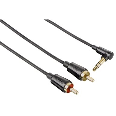 Hama 0.75m 2 x RCA - 3.5mm m/m câble audio 0,75 m 3,5mm Noir