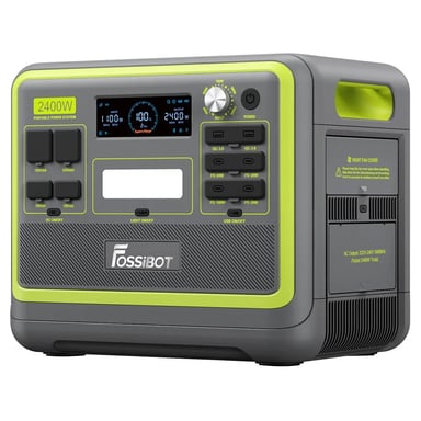 FOSSiBOT F2400 Centrale elettrica portatile, batteria LiFePO4 da 2048 Wh, generatore solare da 2400 W, 16 porte di uscita