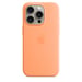Coque en silicone avec MagSafe pour iPhone 15 Pro Sorbet à l orange