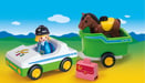 Playmobil 1.2.3 Jinete con coche y remolque