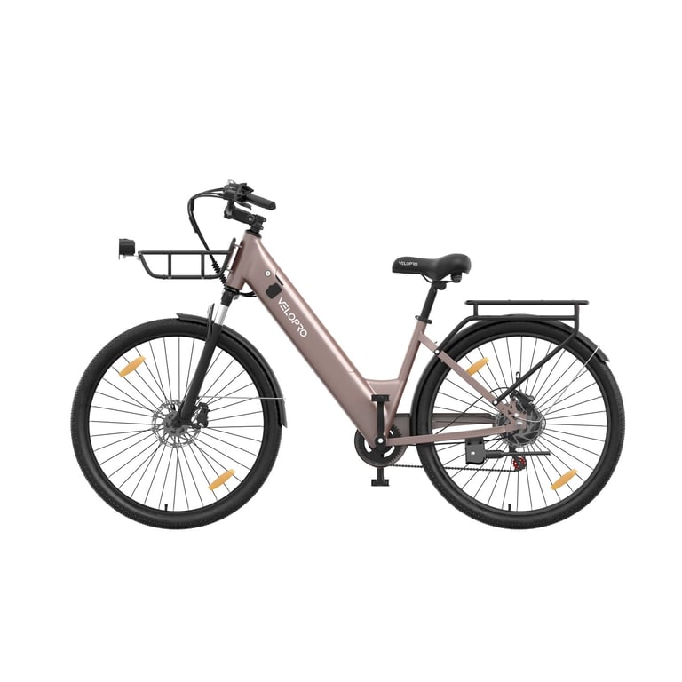 Vélo électrique de ville VELOPRO C1PRO batterie 36 V 18 Ah freins hydrauliques potence réglable Champagne Neuf - vue 3