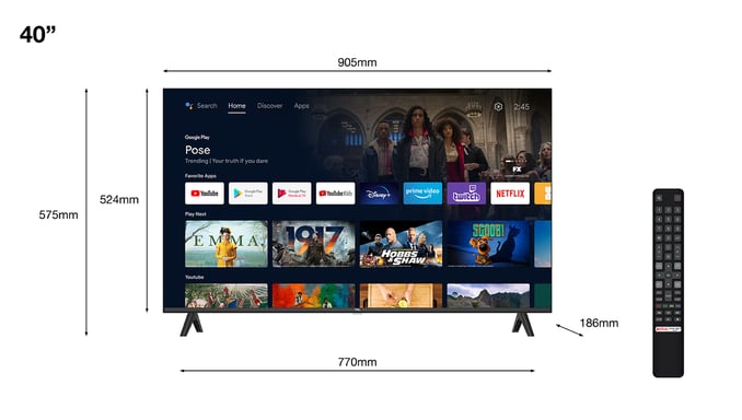 TCL S54 40S5400A TV 101,6 cm (40'') Full HD Smart TV Wifi Argent