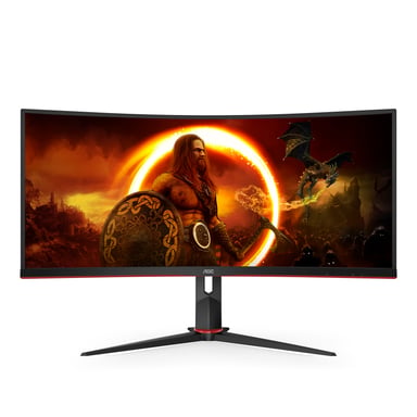 AOC G2 CU34G2X/BK 86,4 cm (34'') 3440 x 1440 pixel Quad HD LED Monitor PC a schermo piatto Nero, Rosso