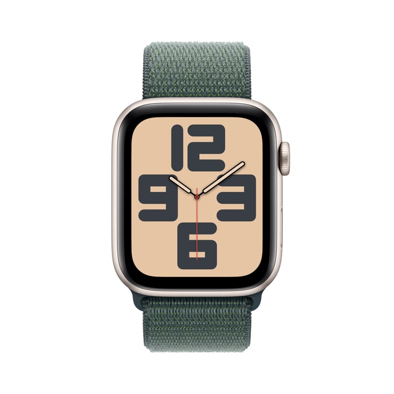 Watch SE 2024 (GPS) Boitier en aluminium Lumière stellaire de 44mm avec Boucle Sport, Vert lacustre - Neuf
