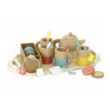 Juego de té de madera de 21 piezas para niños - Compartir y jugar juntos