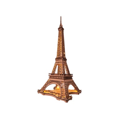 Modelo iluminado en 3D de la Torre Eiffel - Puzzle de madera Rolife