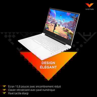 HP Victus Gaming 15-fa0085nf Ordinateur portable 39,6 cm (15.6'') Full HD Intel® Core i5 i5-12450H 16 Go DDR4-SDRAM 512 Go SSD NVIDIA GeForce RTX 3050 Wi-Fi 6 (802.11ax) Windows 11 Home Noir