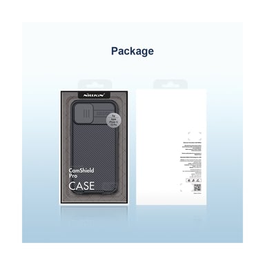 Coque CamShield Pro pour iPhone 12 et 12 Pro avec Cache Caméra Coulissant Noir