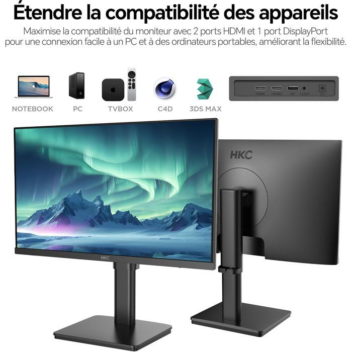 Ecran PC HKC 27 4K UHD 60Hz Dalle IPS 5ms T2752U - vue 4