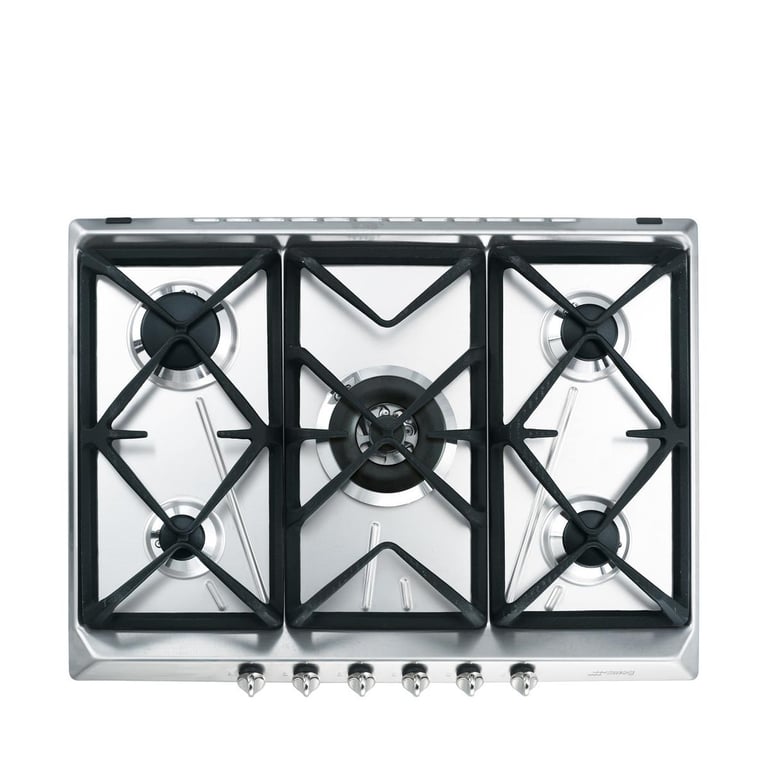 Smeg SRV576GH5 Table de cuisson au gaz 5 plaques de cuisson Niche largeur : 55.5 cm profondeur : 47.8 cm acier inoxydable - vue 2