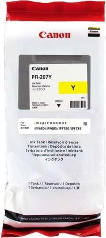 Canon PFI 207 Y Jaune - vue 2