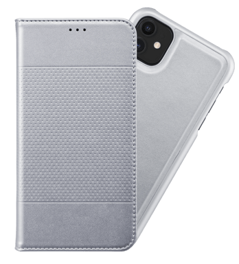 Étui et Coque slim magnétique 2-en-1 GEN 2.0 pour Apple iPhone 11, Argent