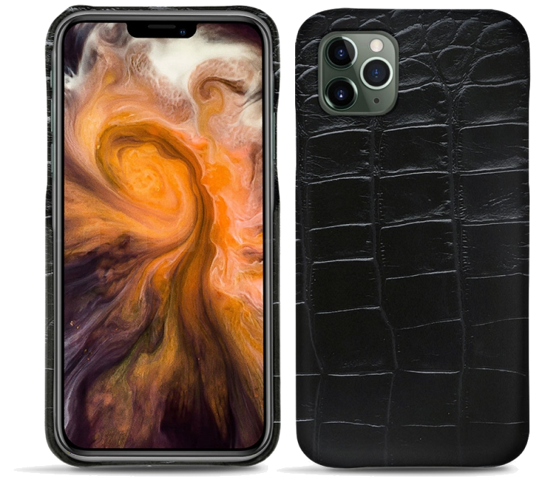 Coque cuir Apple iPhone 11 Pro Max - Coque arrièreNoir