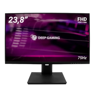DeepGaming Monitor 24'' FHD Gaming avec écran réglable en hauteur et orientable, en position horizontale ou verticale, USB-C + HDMI + DP