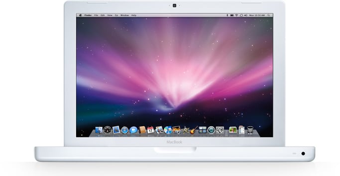 Apple MacBook 33,8 cm (13.3'') Intel® Core™2 Duo 2 Go DDR2-SDRAM 160 Go NVIDIA GeForce 9400M Mac OS X 10.5 Leopard