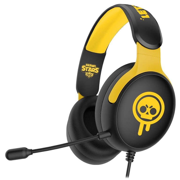 Casque gaming filaire SUBSONIC Brawl Stars Drippy Skull 40 mm RGB micro détachable Noir et Jaune - Neuf