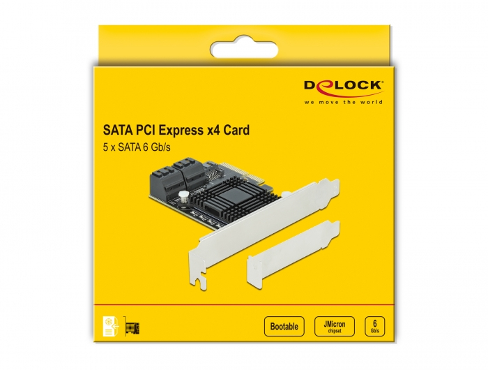 DeLock Carte Contrôleur PCI Express vers 5 ports SATA 6 Gbps Low Profile - vue 2