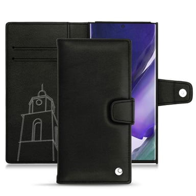 Housse cuir Samsung Galaxy Note20 Ultra - Rabat portefeuille - Noir - Cuir lisse premium